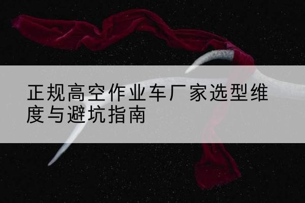 镇坪高空作业车厂家-正规选型维度与避坑指南