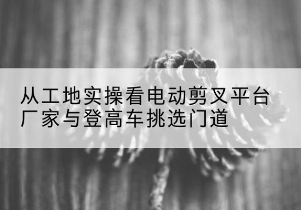 镇坪电动剪叉升降平台厂家-从工地实操看电动剪叉平台厂家与登高车挑选门道